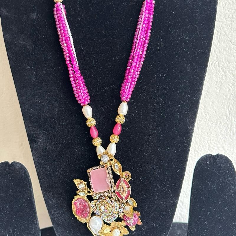 Zarwa long TURKISH  STYLE mala necklace with turkish stones  Only MALA - My Jewel Box