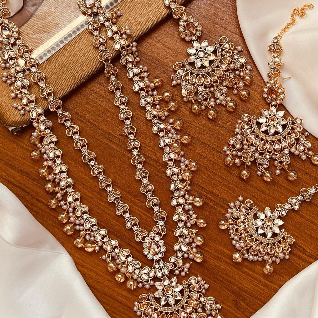 AMAYA Kundan Rani har two layered with earring tikka - My Jewel Box