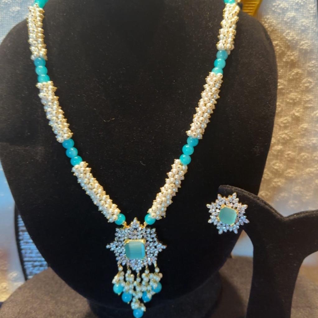 Rania Gajra Mala Set with American Diamond Necklace JBM007