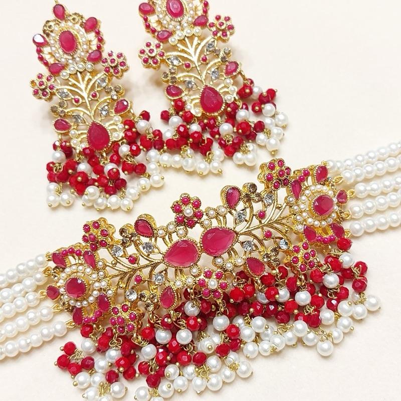 MAHEEN Elegant Choker Set with Earring for Women - Model 075