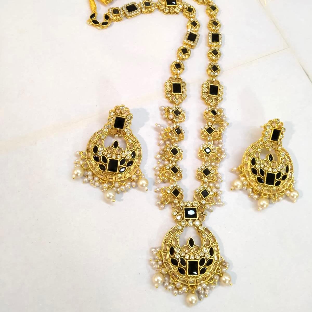 NAZEEN extra Long mala necklace  set with chand bali earring