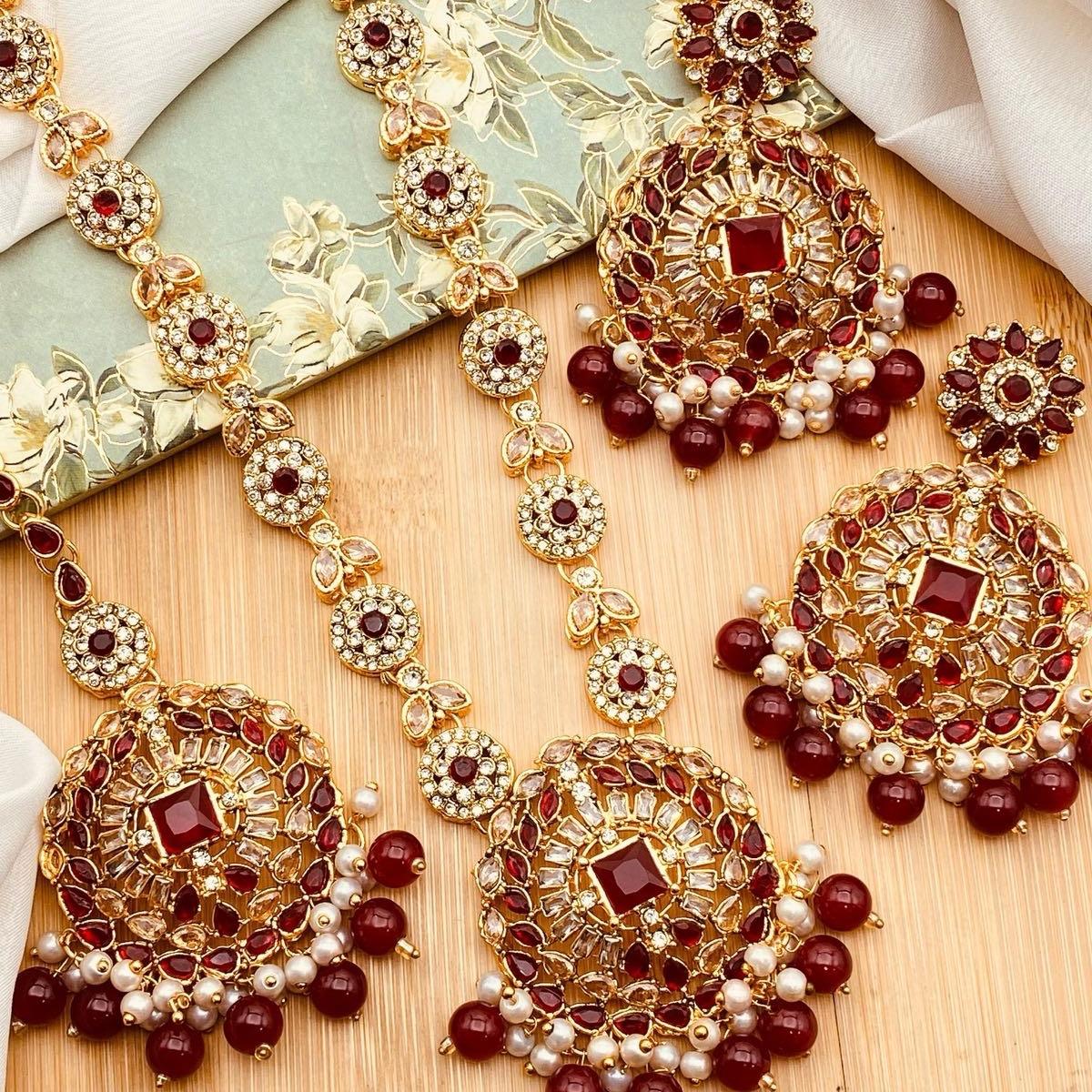 DANIYA Egyptian  Long Mala Set with Earring and Tikka for Women - Natural Look and Sophistication - My Jewel Box
