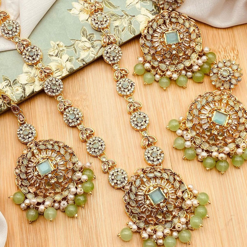 DANIYA Egyptian  Long Mala Set with Earring and Tikka for Women - Natural Look and Sophistication - My Jewel Box