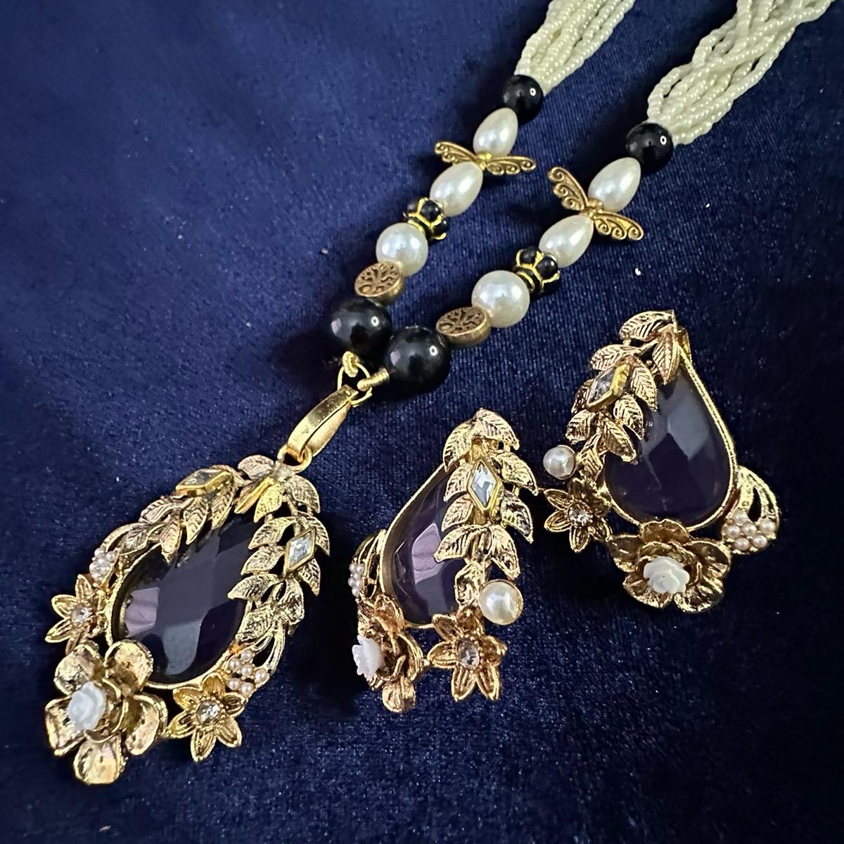 ZIMAL Designer Long Mala Set with Earring - Perfect for Any Occasion - My Jewel Box