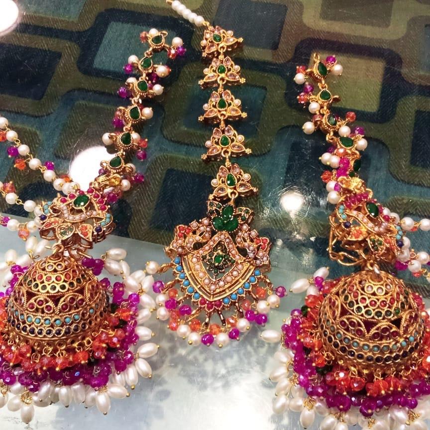 HUSUN E JAHAN  jhumka earring tekka set