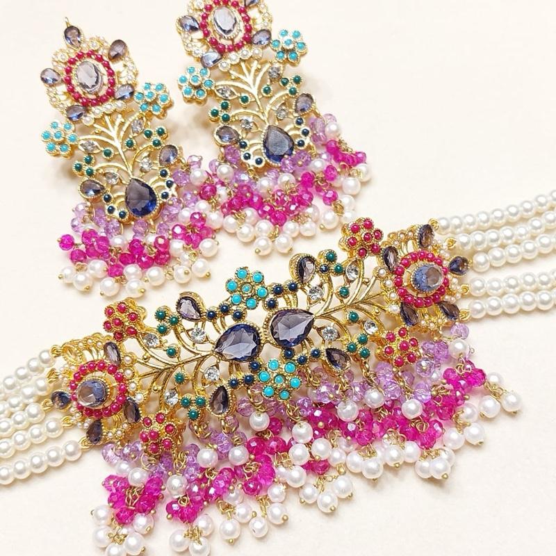 MAHEEN Elegant Choker Set with Earring for Women - Model 075