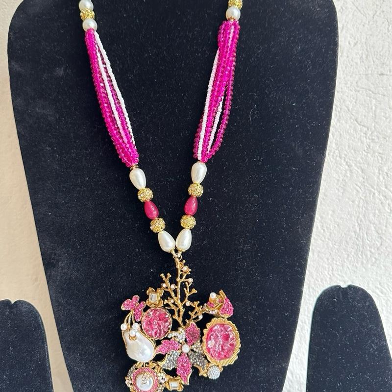 Zarwa long TURKISH  STYLE mala necklace with turkish stones  Only MALA - My Jewel Box