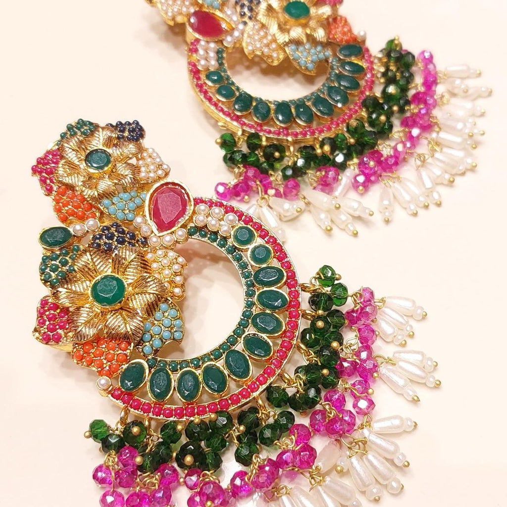 3d Flower original stone earring