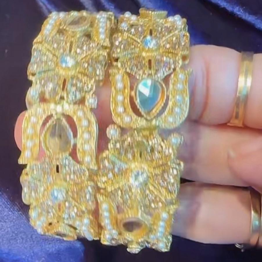 Mirror kundan openable bangle