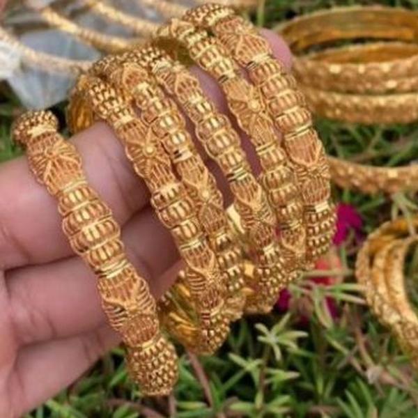 New flower deisgn in MjBs‘s real gold look orignal  Gold plated Range bangles with out box - My Jewel Box