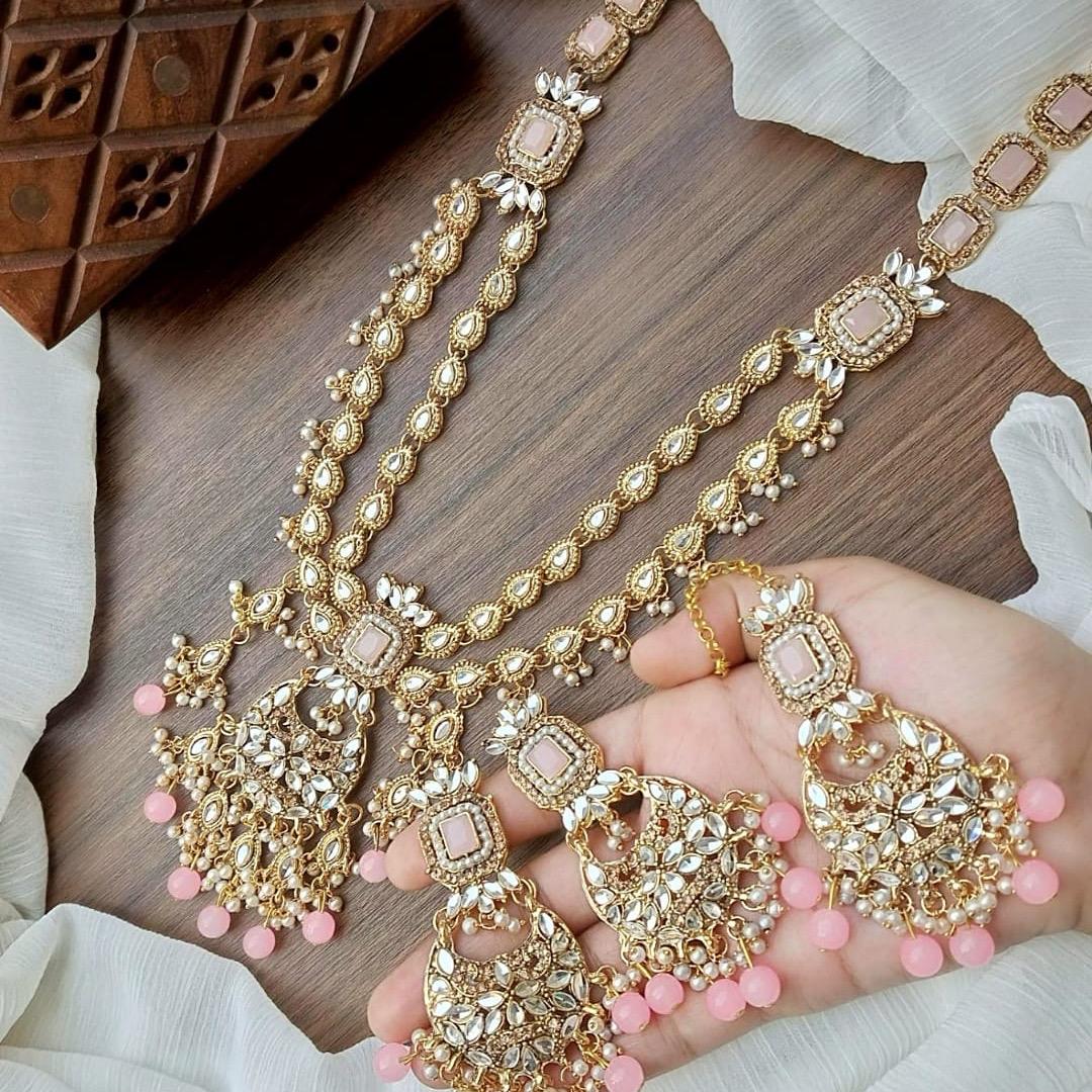 Kundan Rani har two layered with earring tikka - My Jewel Box