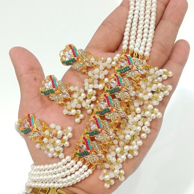 NOENA Choker 046 Beautiful elegant zircon set with earrings and tikka new arrival perfect for partywear - My Jewel Box