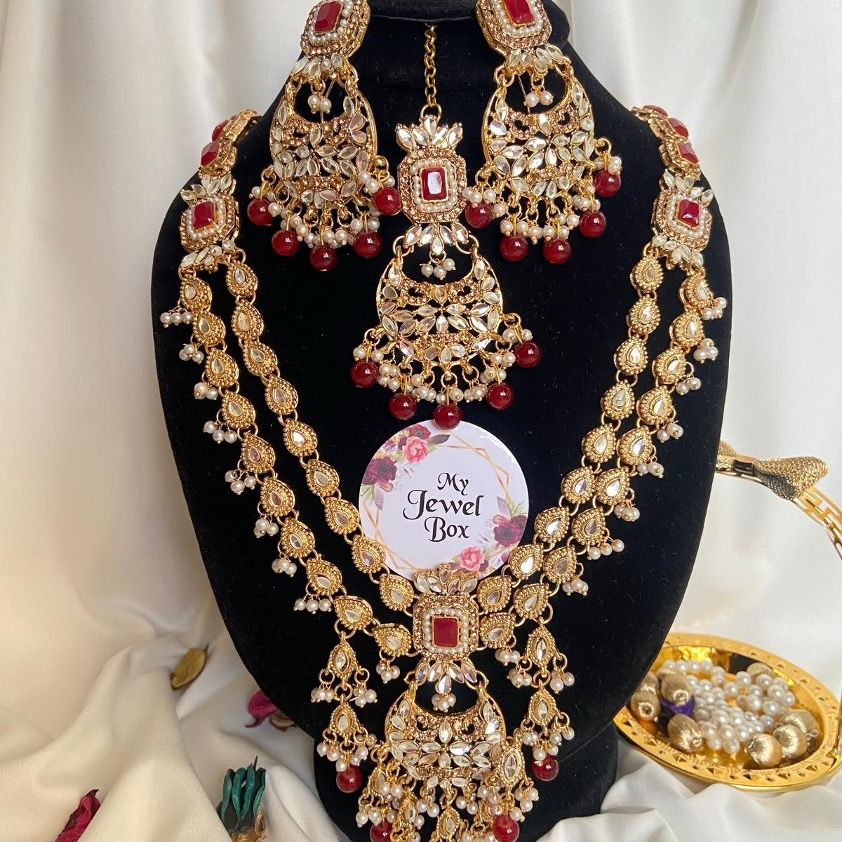 Kundan Rani har two layered with earring tikka - My Jewel Box